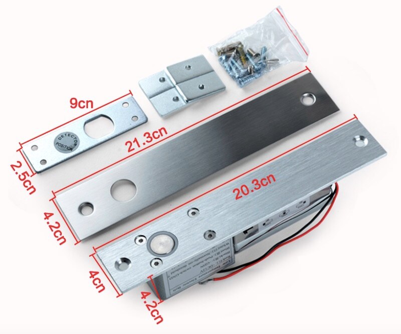 DC 12V Metal Electric Bolt Lock NC Fail Safe Mortise Electronic Access Control Locks for Glass Single Door Home Security System