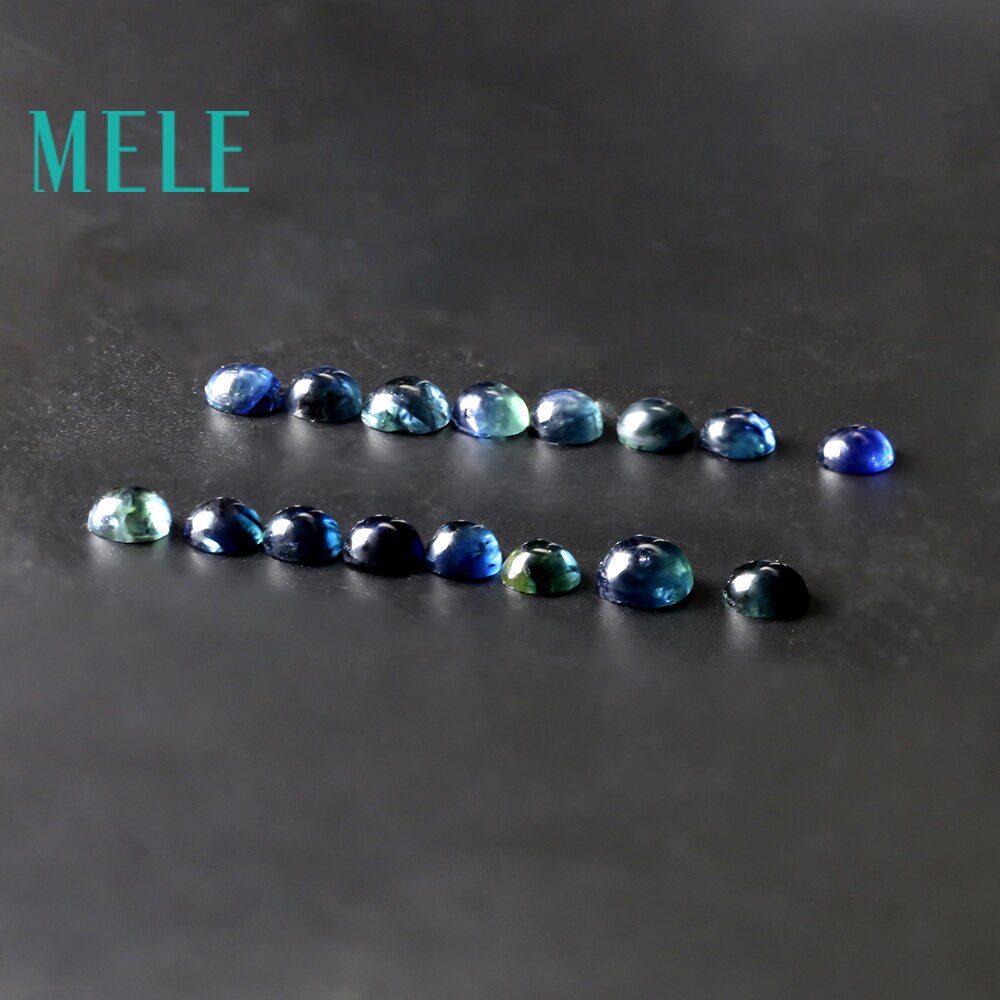 MELE Natural Blue Sapphire loose gemstone for jewelry making,3-3.5mm Round 2.6ct 16p fine jewelry DIYstones with