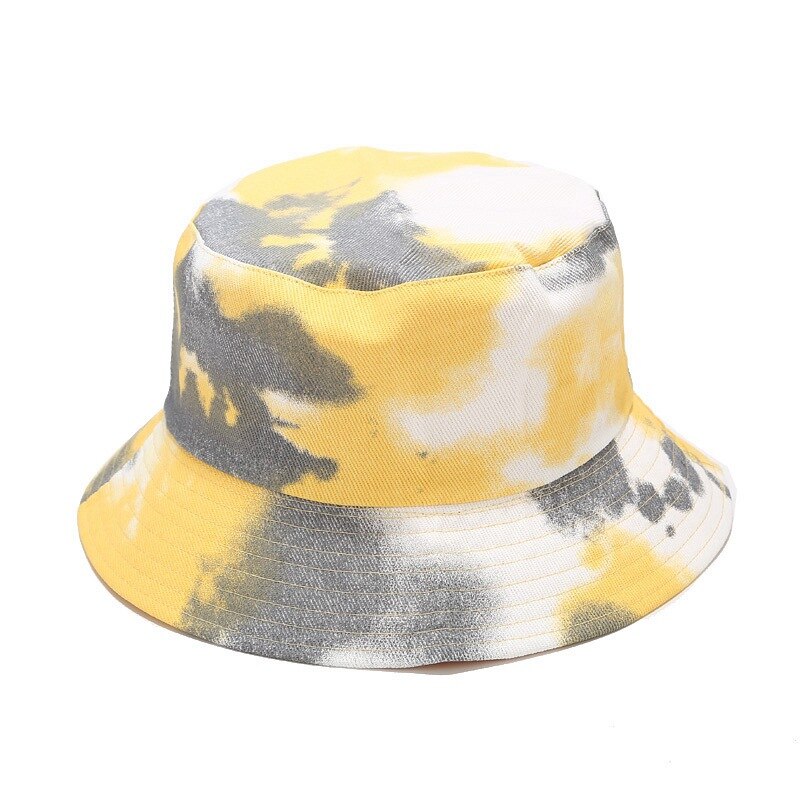 Ms Man Hoed Emmer Cap Panama Zomer Harajuku Emmer Hoed Dye Visser Hoed Katoen Omkeerbare Bob Emmer Cap zonnehoed: YELLOW