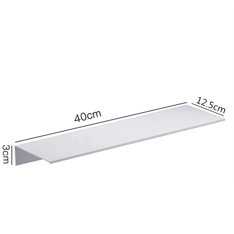 WZLY Bathroom Shelves Chrome/White Aluminum Wall Mounted Kitchen Shelves Bathroom Shower Storage Racks Shampoo Cosmetic Shelf: White 1