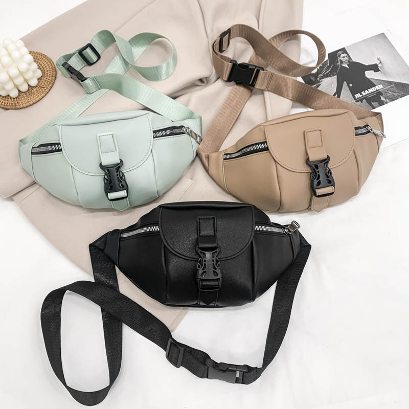 Verstelbare Vrouwen Hip Taille Verpakking Lederen Crossbody Tas Borst Zakken Rits Vrouwelijke Clutch Pouch Riemfanny