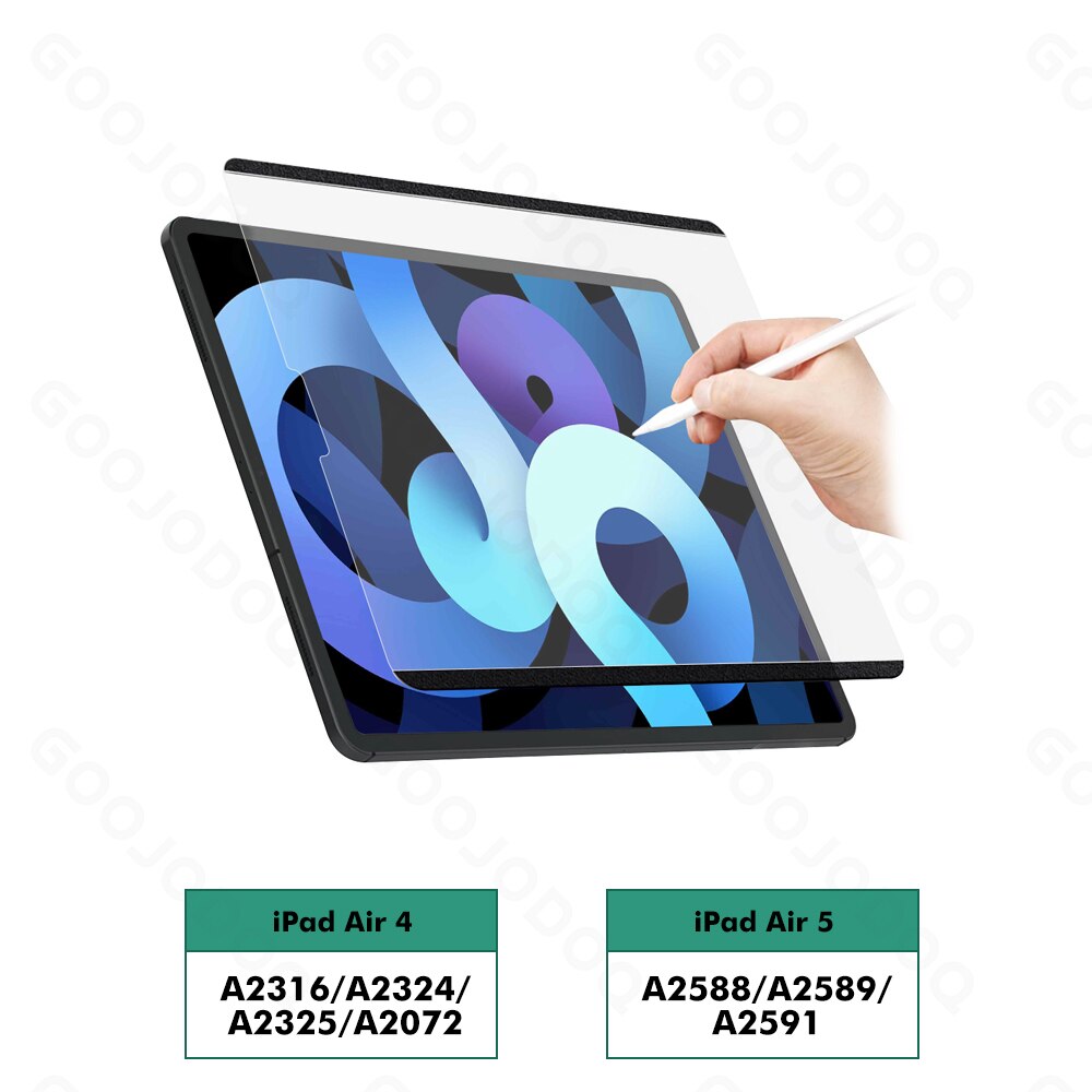 Magnetic Like Paper Screen Protector for iPad Pro 11 12 9 Feel-Paper Screen Protector for iPad Air 4 5 iPad 8 9 Generation: Air 4 10.9  Air 5