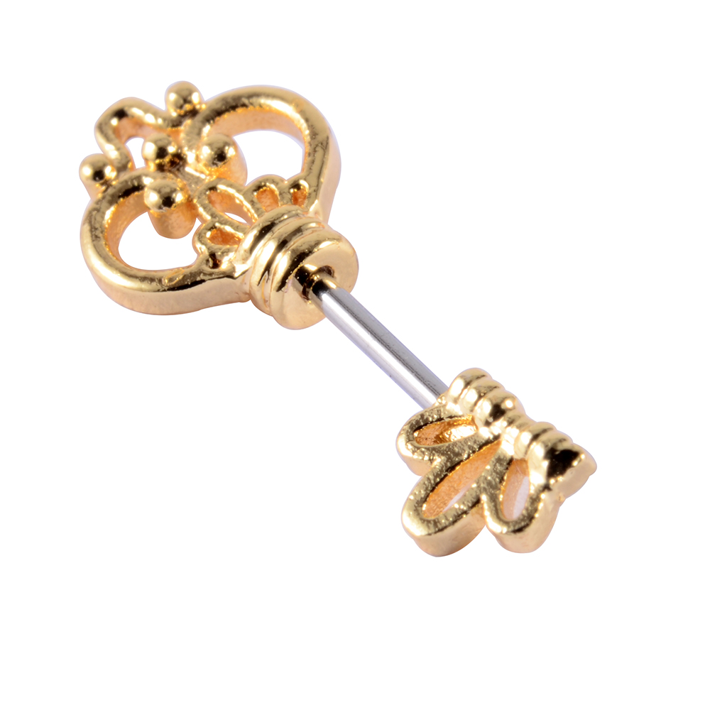 1PC Stainless Steel Multicolor Cz Tragus Cartilage Earrings Crystal Feather Ear Helix Tragus Earrings Lobe Piercing Jewelry 20G: Pure Gold Color