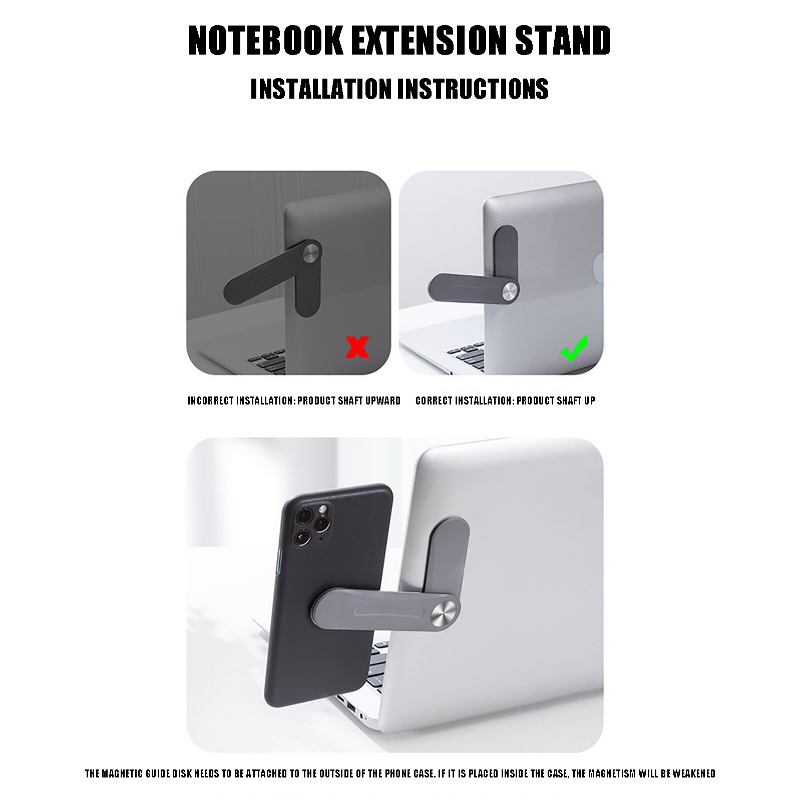 Plastic Magnetic Multi Screen Support Laptop Extension Phone Bracket Adjustable Phone Stand Holder Dual Monitor Display Mount
