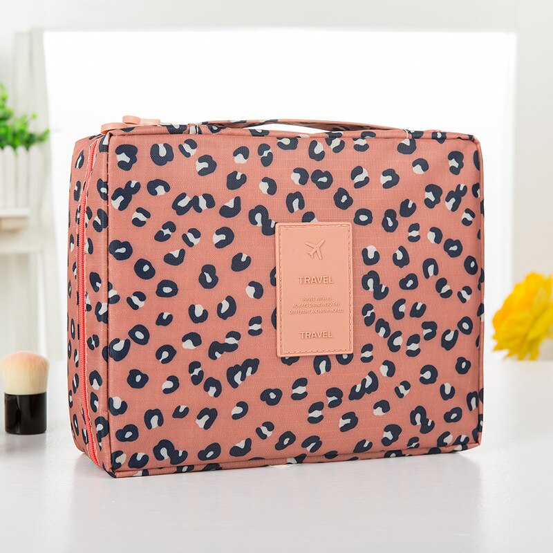 Wielofunkcyjna kosmetyczka podróżna Neceser kobiety torebki na makijaż Organizer do przyborów toaletowych wodoodporne kobiece pojemniki do makijażu: Pink Leopard
