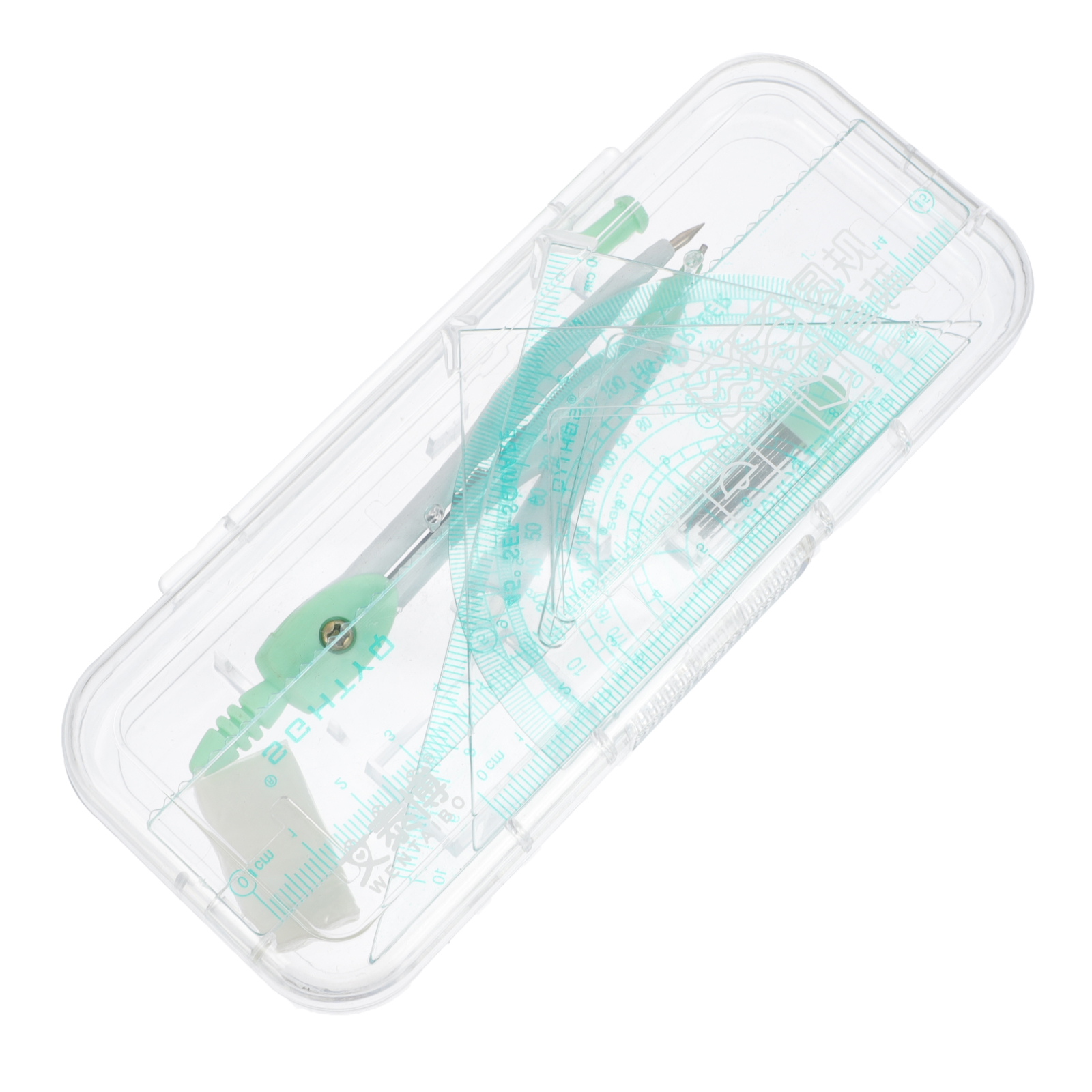 1 Set Circle Drawing Tools Geometry Precision Drawing Tools Ruler Protractor (Random Color)