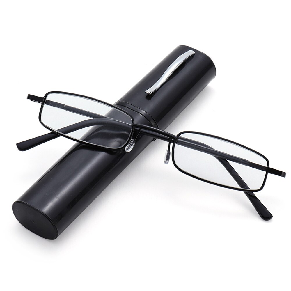 Draagbare Leesbril Ultralight Compact Verziendheid Bril Metalen Presbyopie Lezers Met Dioptrie Plus + 1.0 ~ + 4.0 Voor Vrouwen mannen: +200 / black