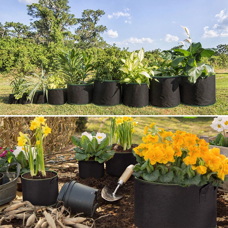 5pcs 3/4/5/7 Gallon Plant Flower Grow Bags Pot Home Garden Tools Potato Strawberry Felt Vegetable Jardin Gardening Growing Pot