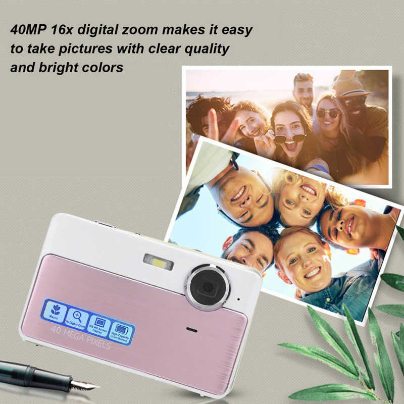 Mini Video Camera with 16x Digital Zoom 2.4 Inch IPS HD Screen Macro Camera Rechargeable for Record Video for Beginners for Take