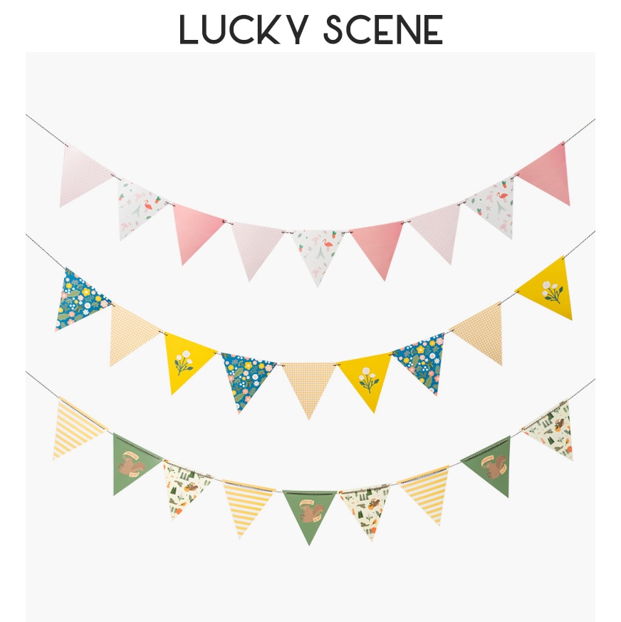 Paper Banner Flags Bunting Birthday Event Festival Party Celebration, Decorations S00451