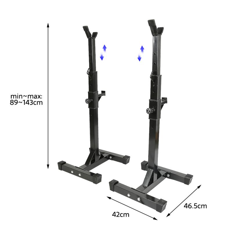 Multifunktionale Barbell Squat Rack Split Typ Barbell Rack-Home Gym Große Fitness Ausrüstung Einstellbare Höhe 105-160cm HWC: Black