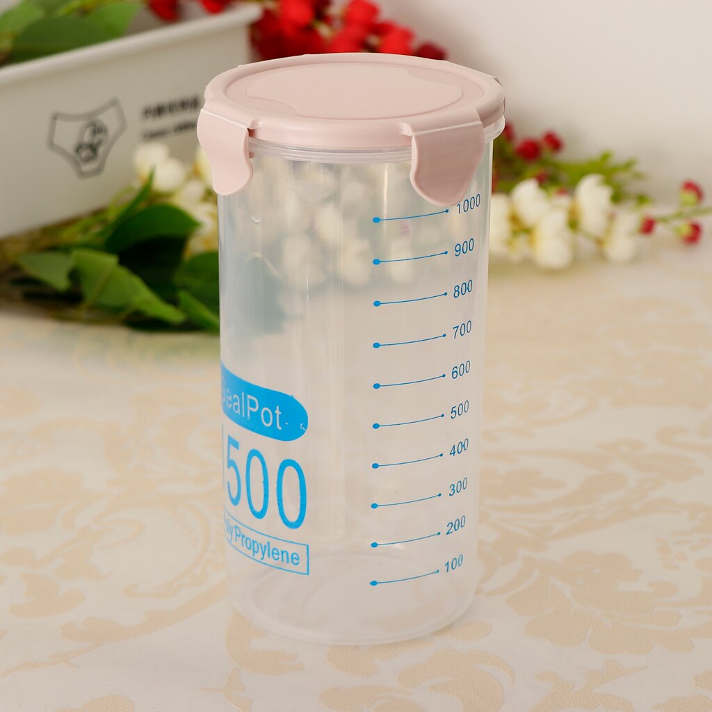 Granen Container Luchtdichte Opslag Meel Container Droog Voedsel Opslag Container: Pink 1500ml