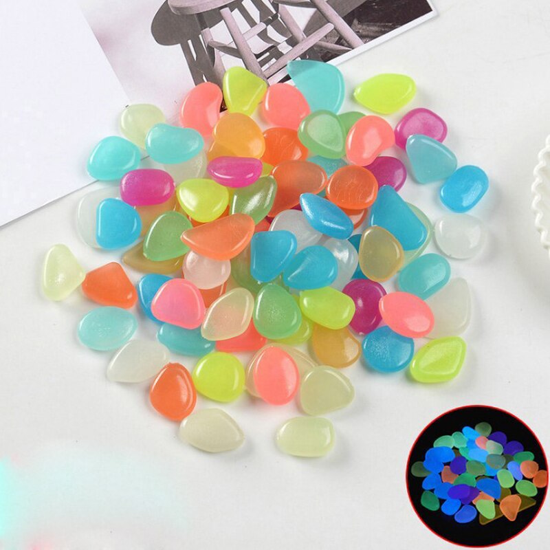 50/100 stücke Leucht Stein Glow Felsen Aquarium Mix Farbe Steine für Outdoor Gehwege Home Garten Yard Decor Fisch tank Kies Felsen