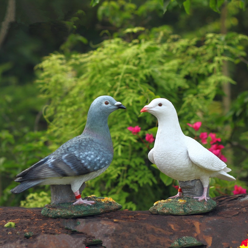 Decoración del hogar escultura de Paloma resina ecológica al aire libre jardín casa accesorios estatua palomas