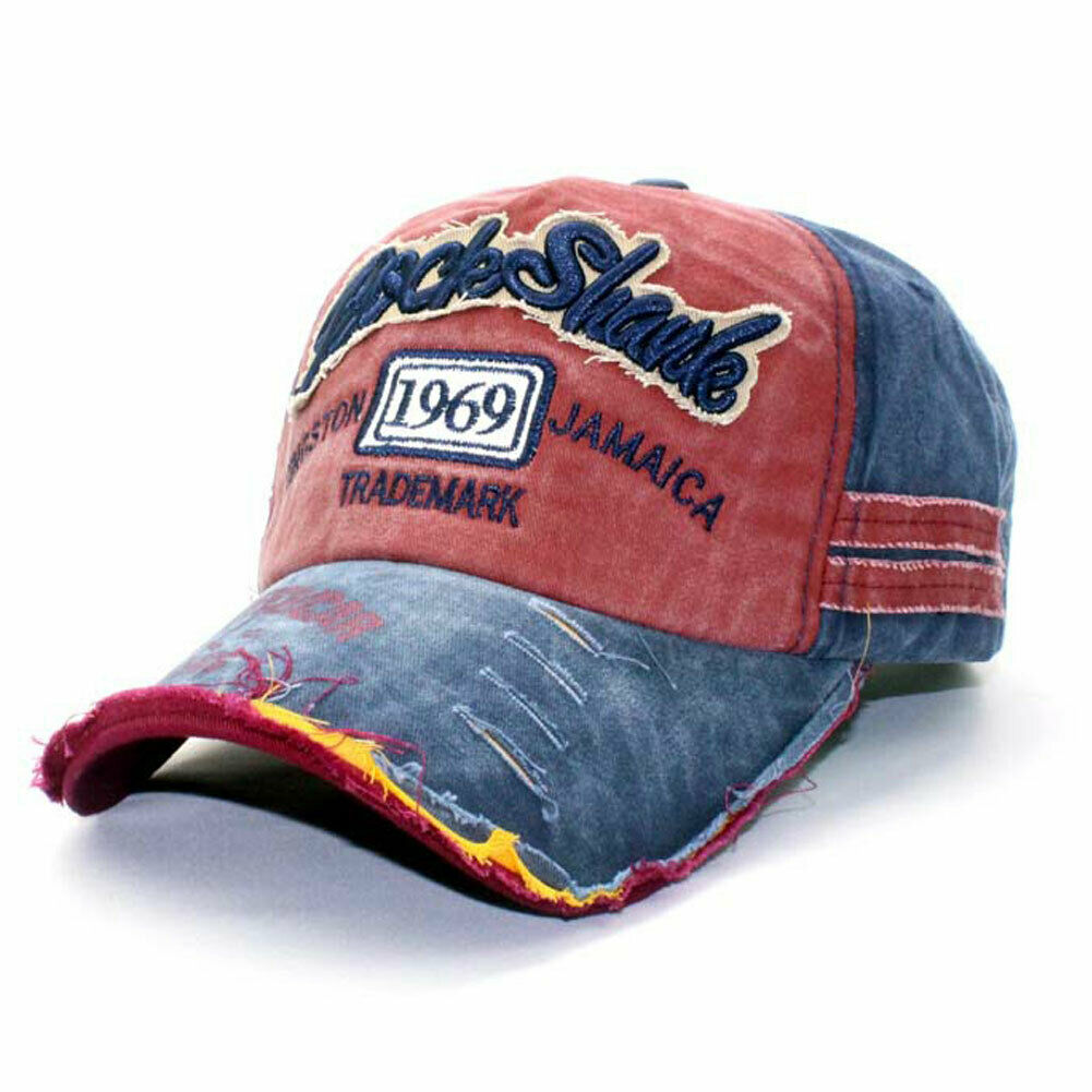 Unisex Vintage Oude Shabby 1969 Baseball Cap Verstelbare Denim Noodlijdende Trucker Hoed Paar Zonnehoed: B