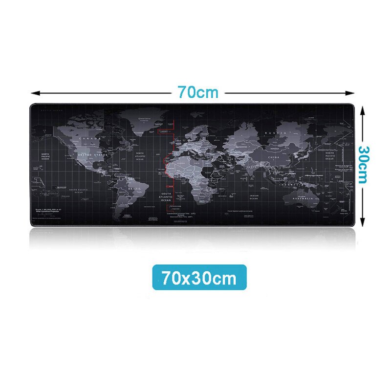 Silicone Large Mousepad Gaming Accessories Keyboard Pad Cushion XL Mouse Mat Gel World Map Print Keyboard Gel Logitech Gamer Mat: 30 x 70 cm