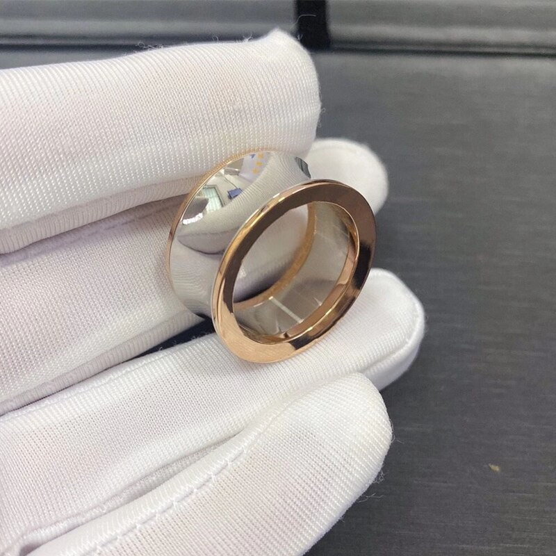 925 Zilveren Vergulde Staal Spiegel Concave Ring Europese En Amerikaanse Mode Sieraden Cadeau Voor Mannen En Vrouwen