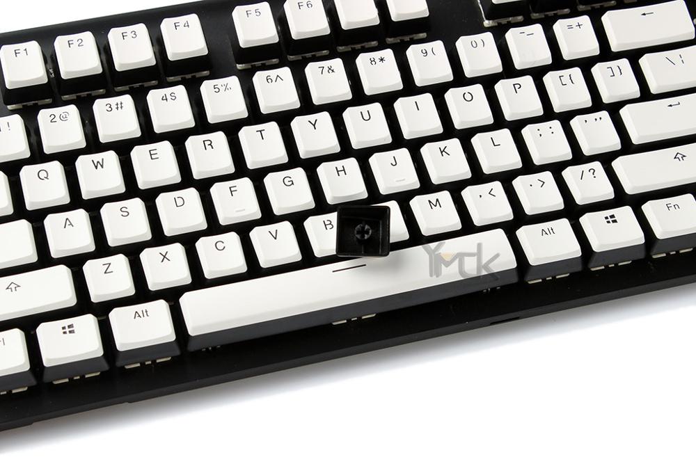YMDK 104 108 PBT OEM Profile Coffee Yellow White Pudding Keyset For MX Mechanical Keyboard Non Shine Through: White 108