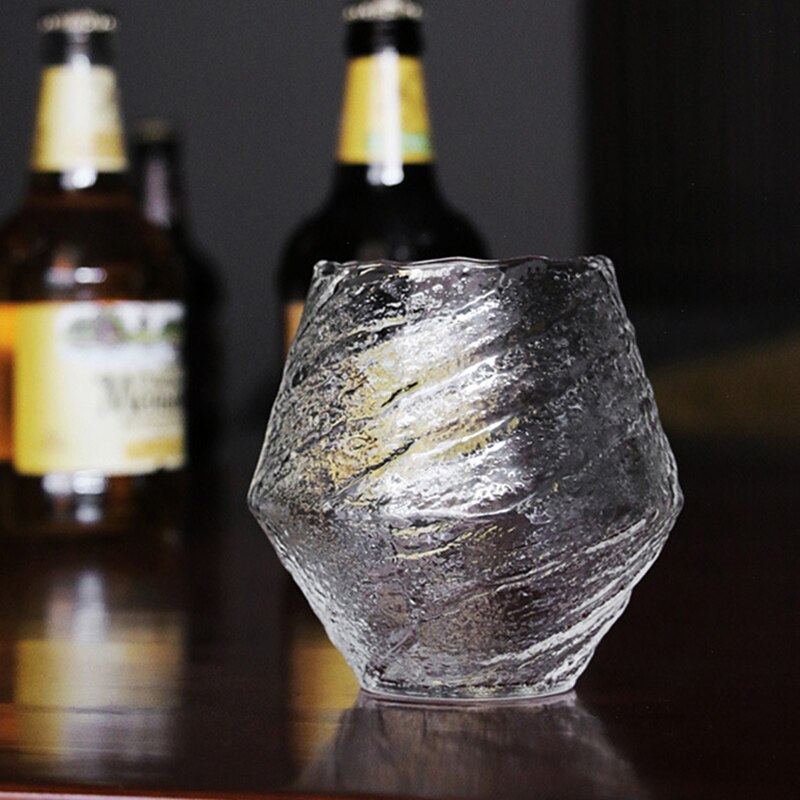 Japanskt handgjort hamrat whiskyglas värmebeständigt juice kopp sprit whisky kristallvin glas fping