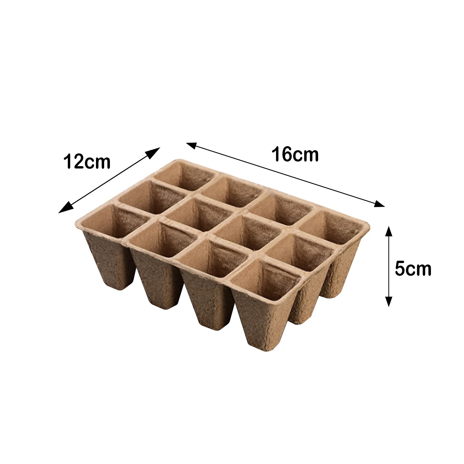 Seedling Starter Trays Eco-friendly Biodegradable 12 Cell Planting Germination Seedlings Starter Trays for Vegetable Flower: 10pc