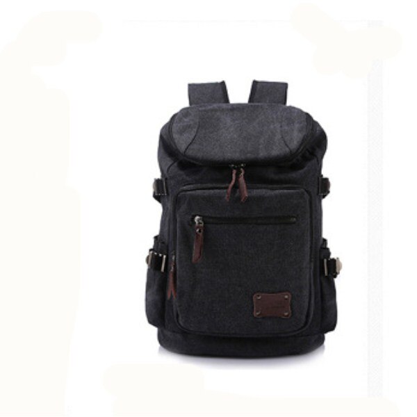 Men Backpack Vintage Casual Canvas Backpack School Bags For Male Men's Large Backpacks For Laptop Backpack: Black