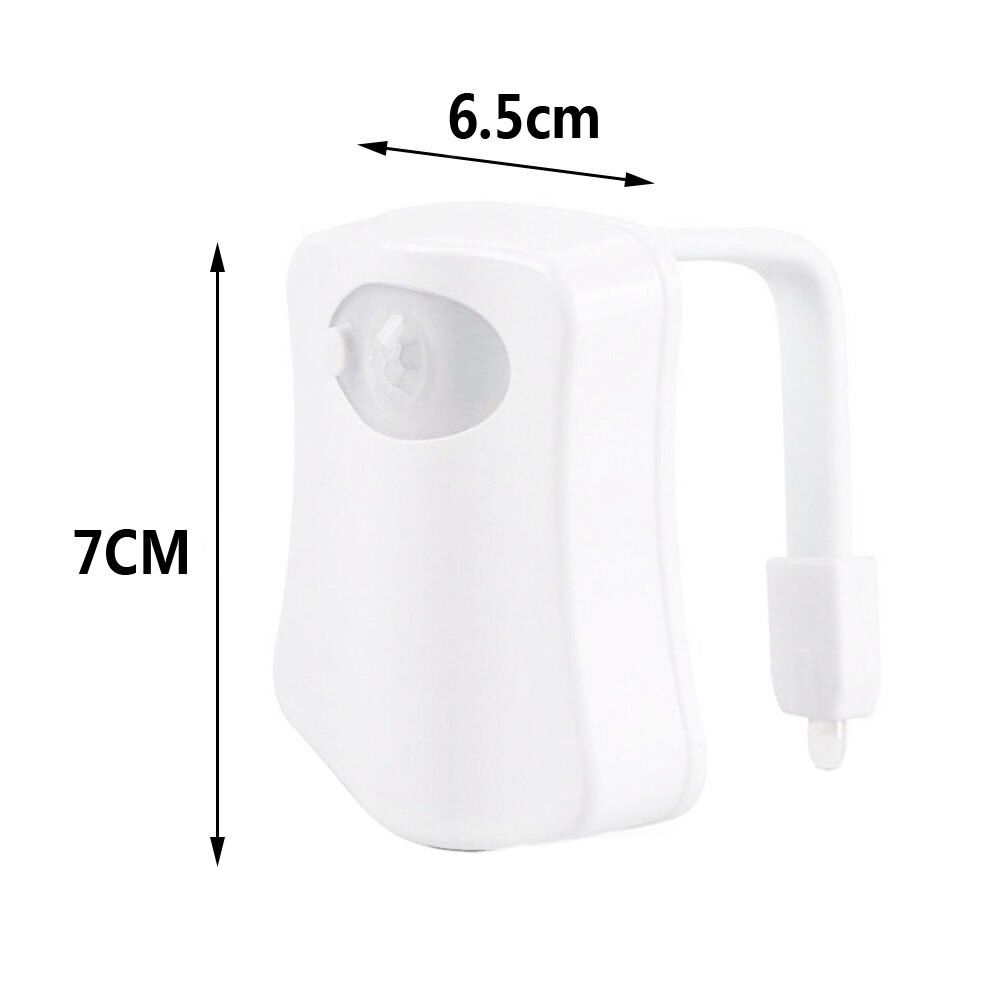 Slimme toilet led nachtlamp draadloze pir bewegingssensor nachtlamp op batterijen 8- kleuren waterdichte wc automatische sensorlamp