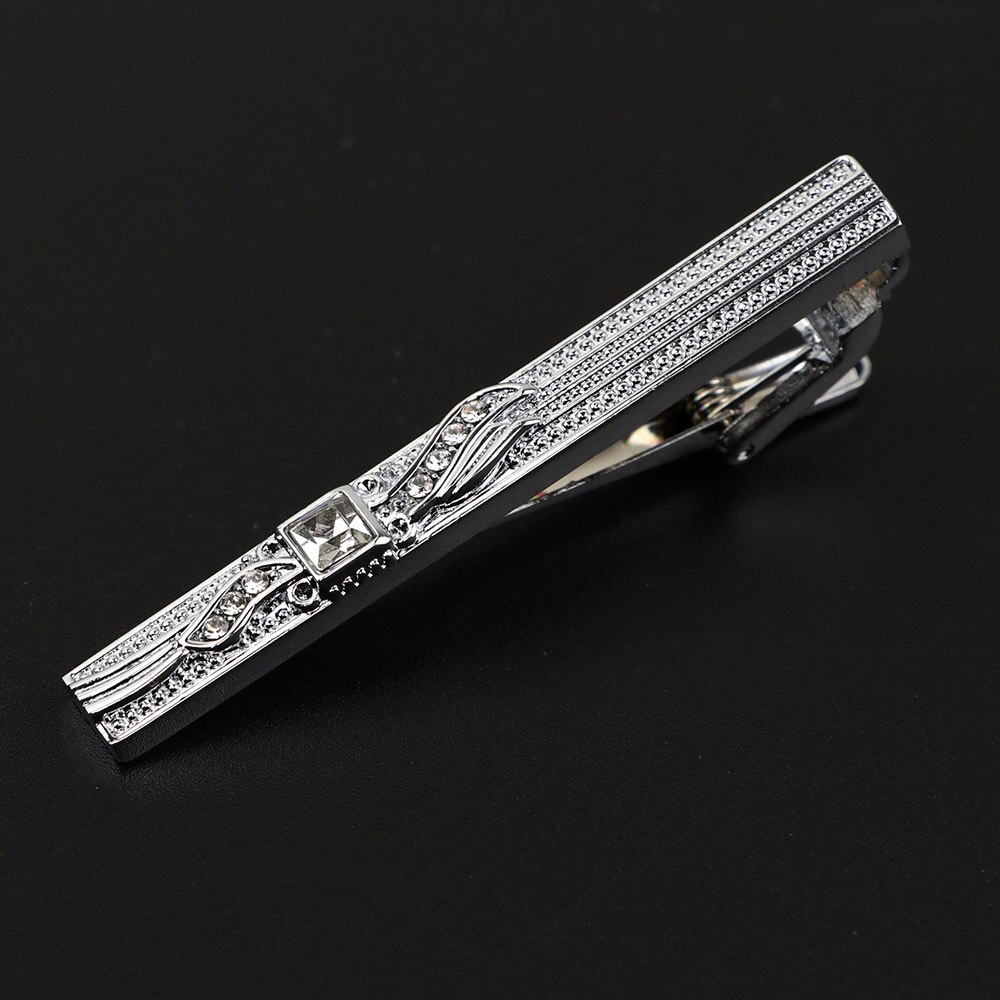 Brand Tie Clip Sieraden Eenvoudige Emaille Mens Business Luxe Bar Pinch Sluiting Tie Pin