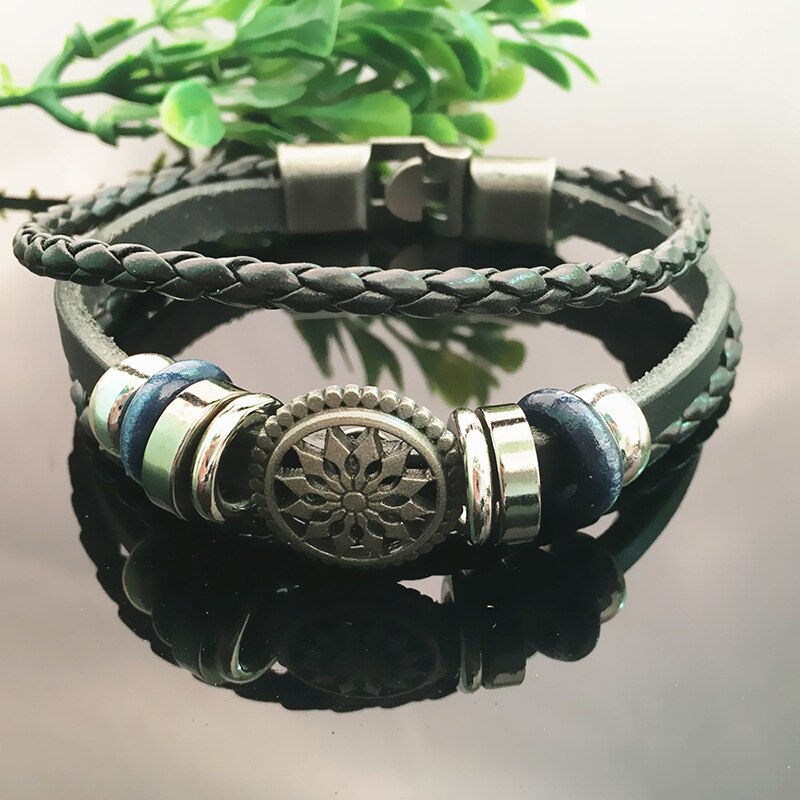 Gevlochten bruine heren armband Leer? Bekijk nu online - KAYA Sieraden