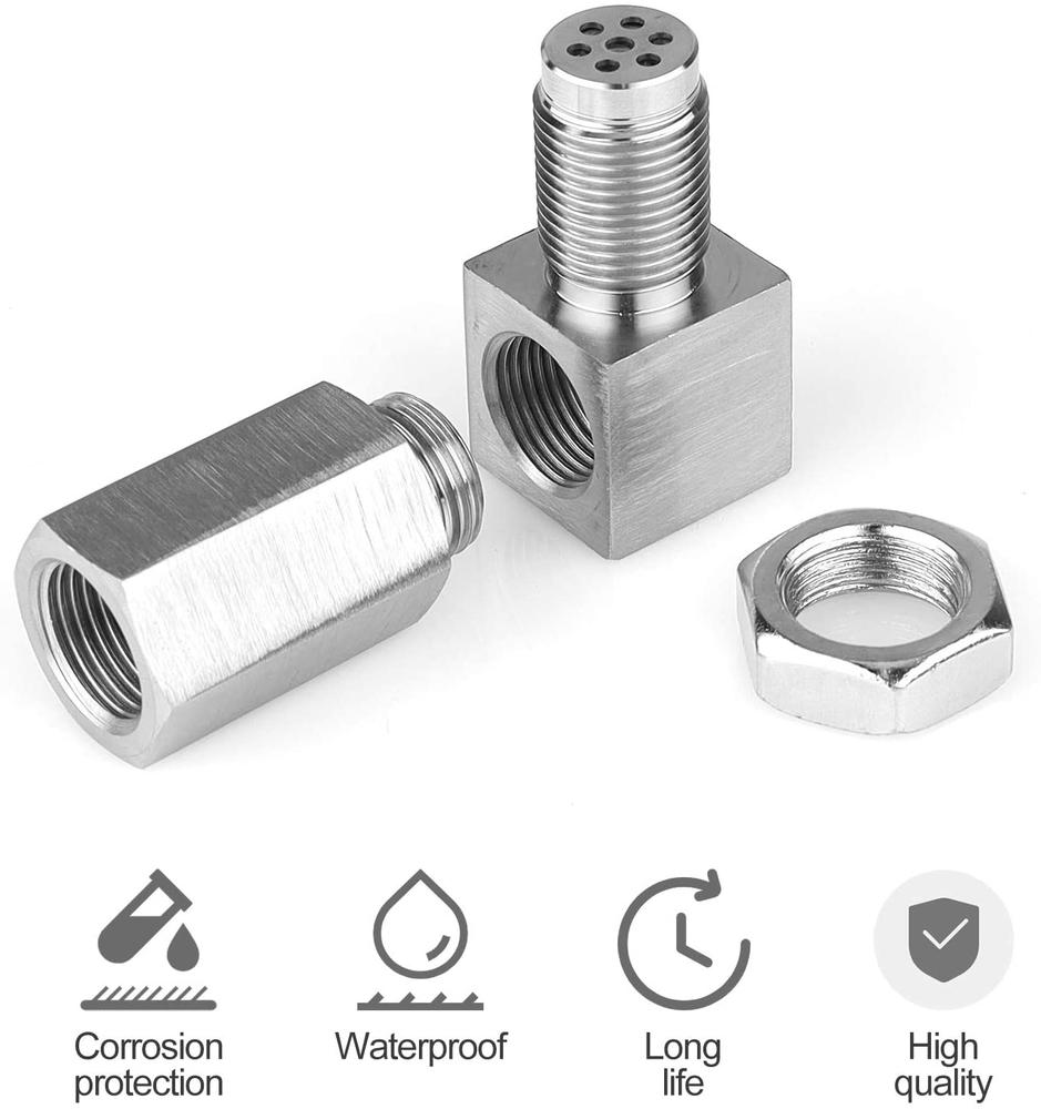 O2 Oxygen Sensor Adapter Cel Eliminator Angled Extender Spacer 90 Degree O2 M18x1.5 Bung