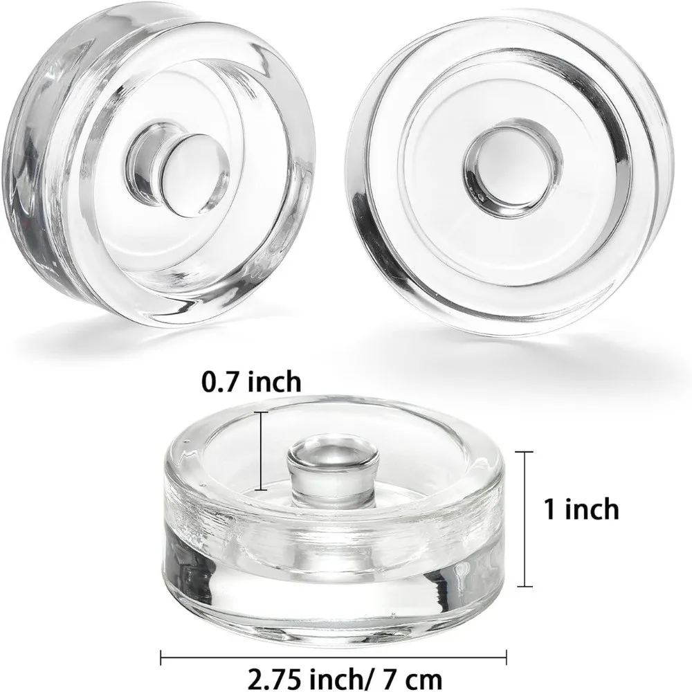 1PC Glass Weights with Handle Clear Wide Mouth Mason Jar Lid Kitchen Gadgets Sealed Storage Container Lids Food Fermentation