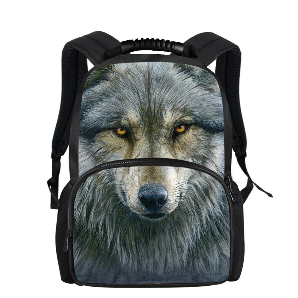 Twoheartsgirl Cool Animal Wolf Print School Backpack for Boys 3d Kids Bagpack Printing Men Student Laptop Backpack 17inch: Z5875A