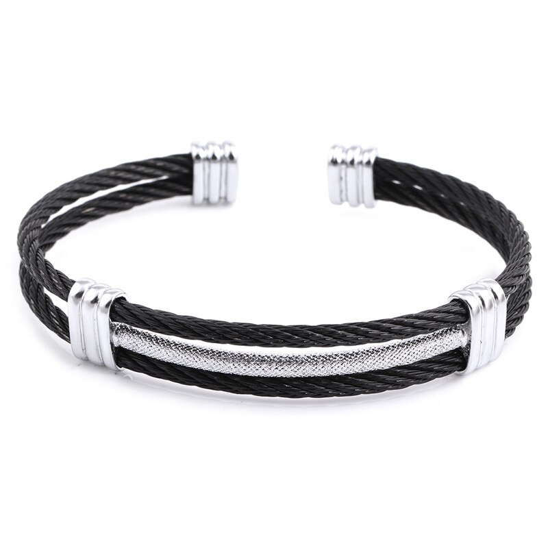 ZORCVENS spring wire line colorful titanium steel bracelet stretch Stainless steel Cable Bangles for women: 81119