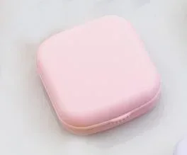 Scatola per lenti a contatto 1PC kit da viaggio carino Tasca mini custodia per lenti a contatto kit da viaggio Contenitore per lenti a specchio facile da trasportare: Grigio