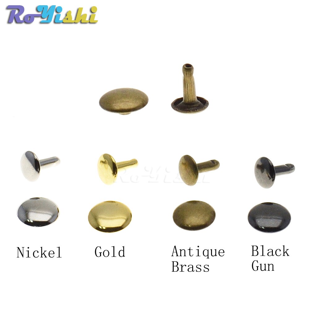 500pcs/set Metal Double Cap Rivets Stud Rapid Rivets Collision Nail Metal Spike Leather Craft Repair 4 Colors