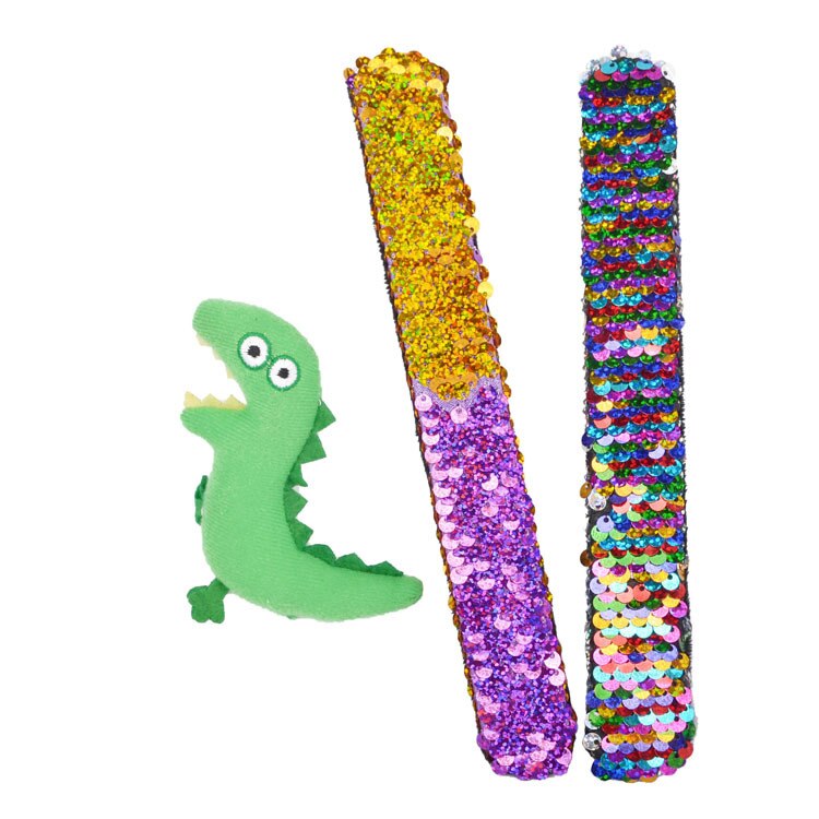 Skinnende glitter pailletter armbånd armbånd syning farve cirkel slap armbånd til børn piger børns julefest smykker