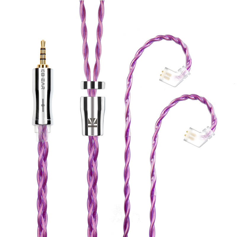 KBEAR Glory 4 Core 6N Single Crystal Copper Upgraded Earphone Cable 2PIN/QDC/MMCX/TFZ Earbuds Connector for KS1 KS2 LARK KZ IEMS: XS / Khaki