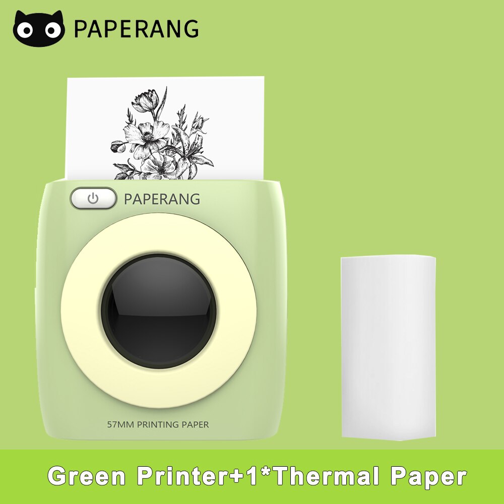 PAPERANG P2 Pocket Mini Printer 300dpi BT Wireless Printer Portable Thermal Printer for Photo Picture Receipt Label Sticker: Green