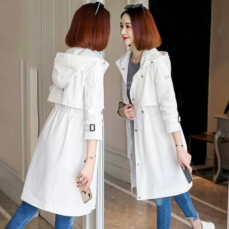 Lente zomer klassieke lange trenchcoat dames casual dunne windjack vrouwelijke overjas lange jas vrouwelijke slanke bovenkleding jassen