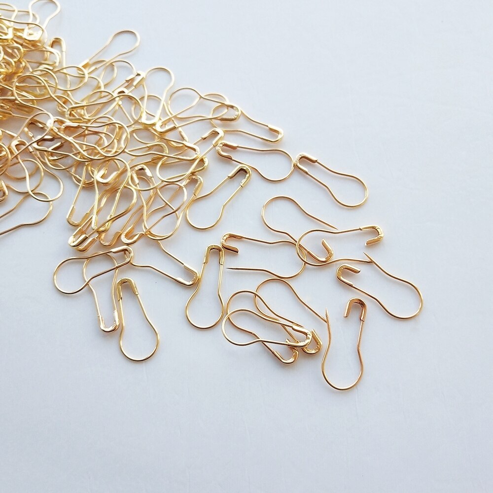 100 Stks/pak Kalebas Vorm Metalen Veiligheidsspelden Craft Clips Marker Tag Pin Diy Breien Kruissteek Houder Naaien Gereedschap Accessoires: Gold