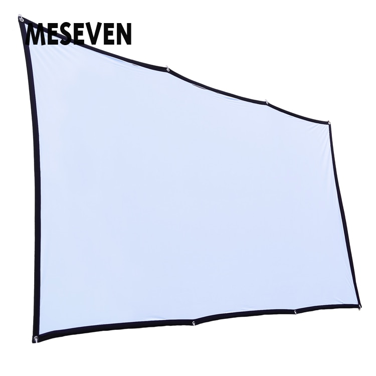 MESEVEN 120 Inches 16:9 Simple Projector Screen Polyester Portable Foldable Front/Rear Non-crease Projection Screen