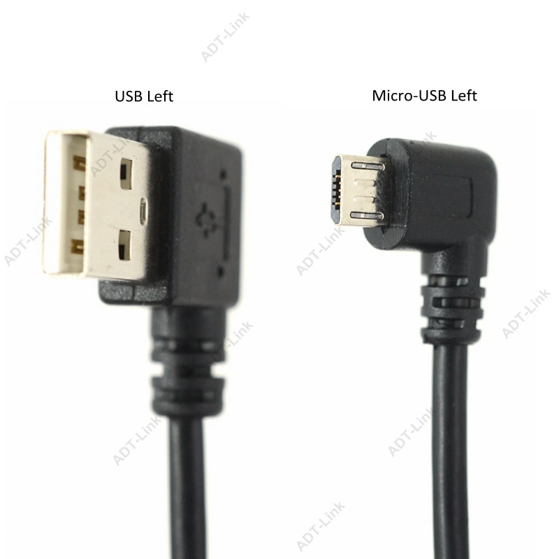 25CM korte 90 Graden Links Haaks USB 2.0 A male naar Micro USB B Male Kabel Rechts Links hoek Data Sync en Opladen Extender