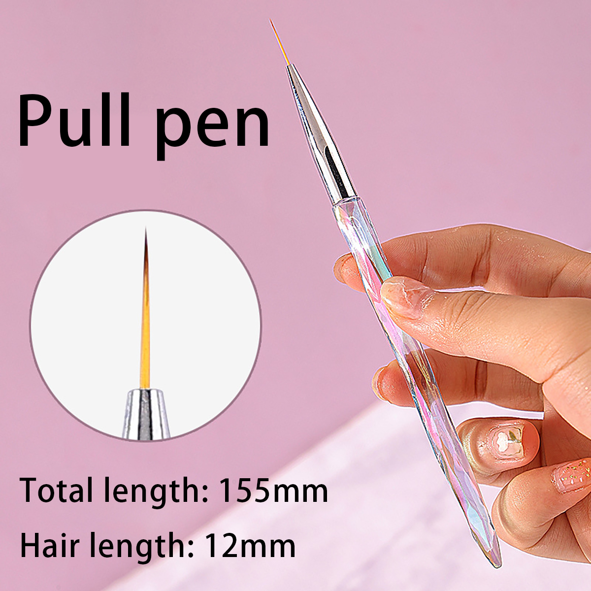 Juego de pinceles para uñas, herramientas de fototerapia, pinceles para pintar, dibujar y mejorar las uñas, Gel Uv, 8 unidades: Amarillo claro
