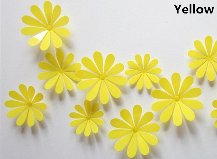 3D PVC Flower Wall Stickers Home Decor Flower Wall Decals for Kids Room TV Wall Stickers Kitchen Kids Wall Sticker: 8