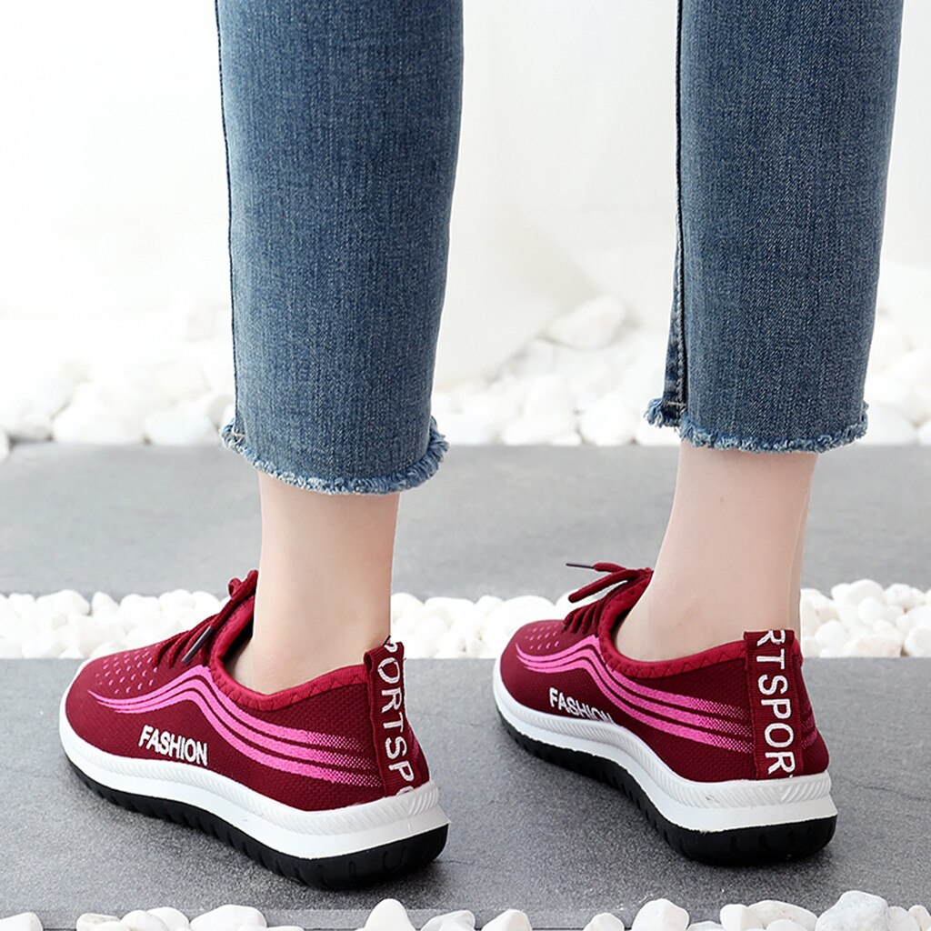 Kancoold kvinnor sneakers skor sommar feta platåskor kvinna mesh promenadskor snörning plattor casual dam creepers skor