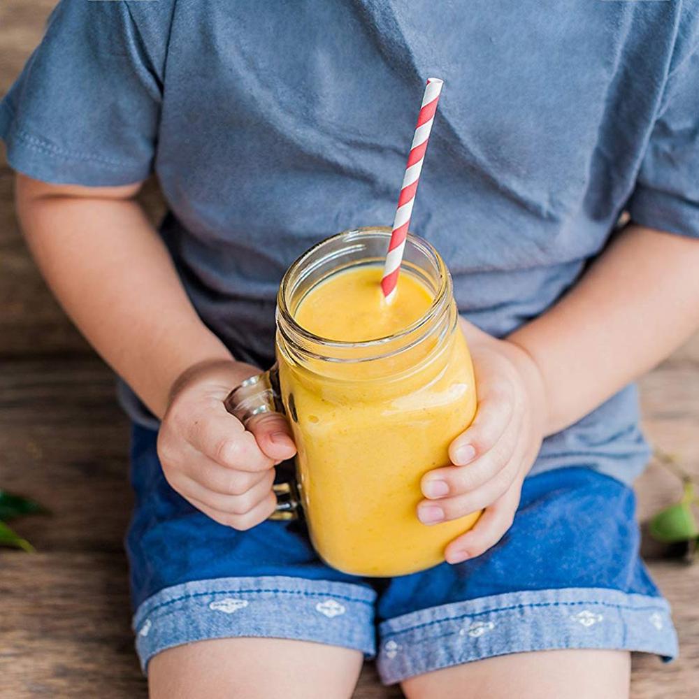Wegwerpbare papieren rietjes, kleurrijke gestreepte papieren rietjes voor verjaardagen, bruiloften, decoratieve evenementenbenodigdheden