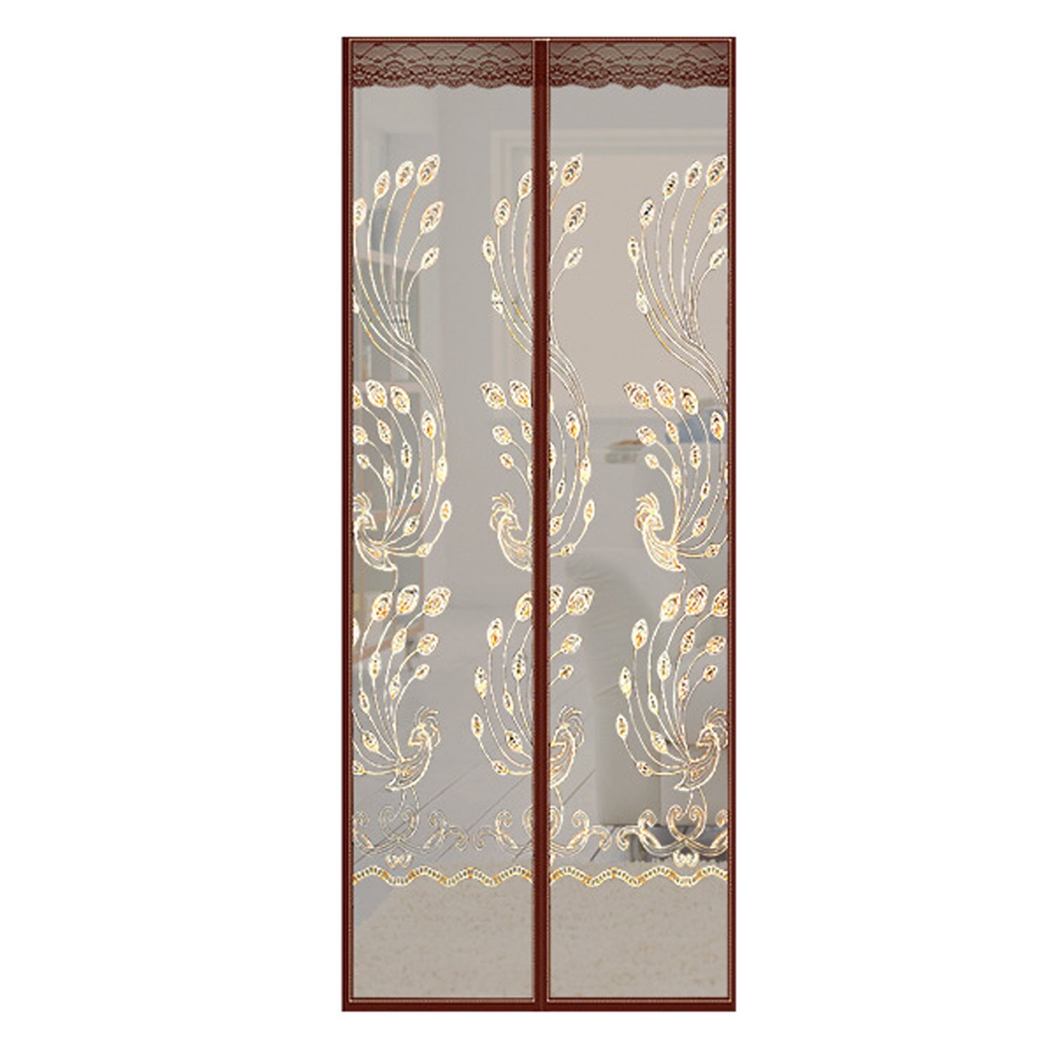 Cortina magnética de hilo suave para puerta, malla antiinsectos para habitaciones, cocina, 32x79 pulgadas, para verano: C