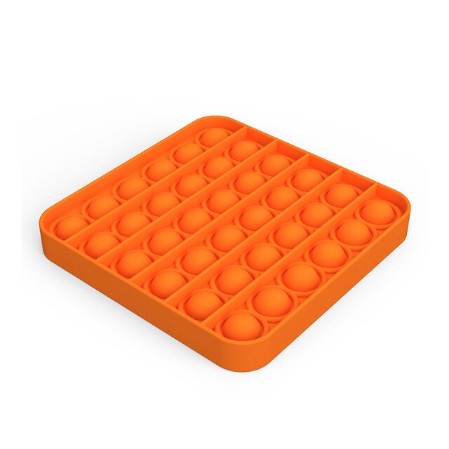 Antistress Toys Bubble Popping Game Push Fidget Sensory Toy Funny Adult Kids Reliver Stress Silicone Toys Autism Special Needs: Square (Orange)