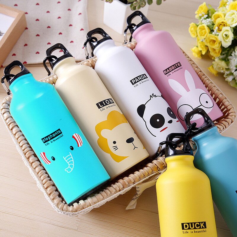 Draagbare Cartoon Outdoor Sport Water Bottle Fietsen Camping Wandelen School Leuke Animal Kids Fles Water Fles Drank Ketel