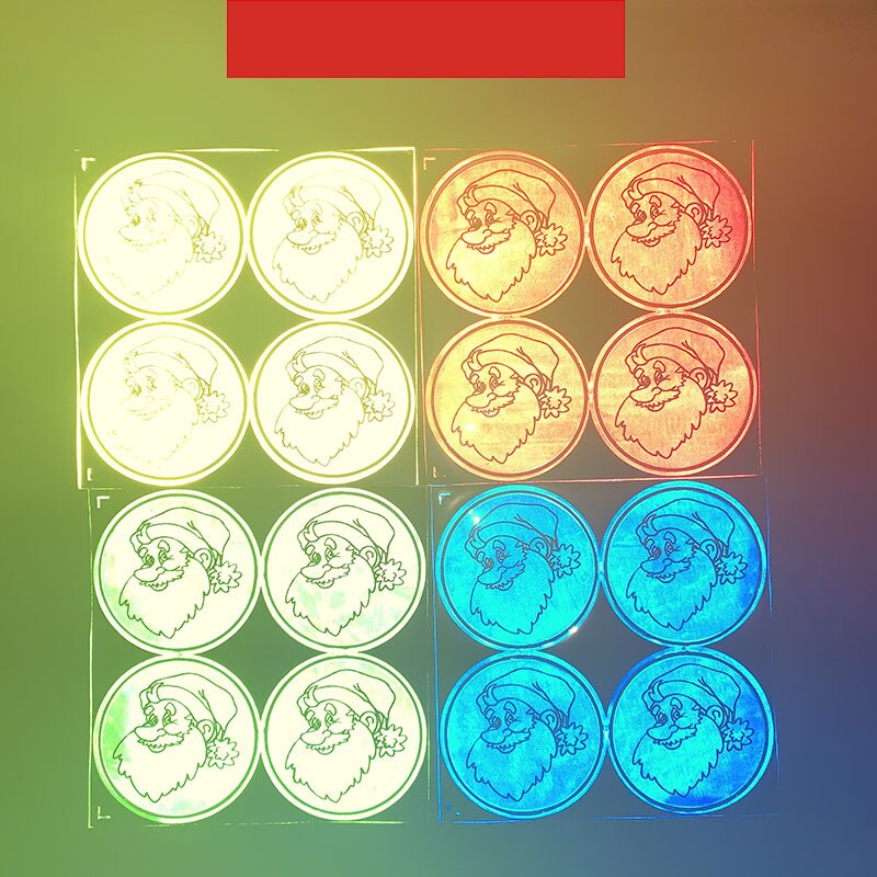 Kids Reflective Warning Stickers Schoolbag Pvc Waterproof Cartoon Santa Claus Safety Student Traffic Glow Safety Stickers