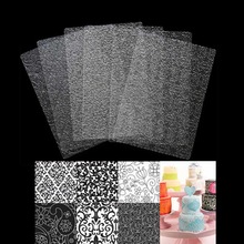 6 Pcs Bakvormen Textuur Sheet Set Cookie Textuur Mat Suiker Ambachtelijke Decoratie Bakken Tools Fondant Cakevorm Transparante Textuur